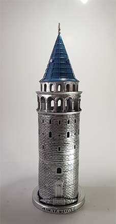 Galata Kulesi Biblo 41cm Gümüş